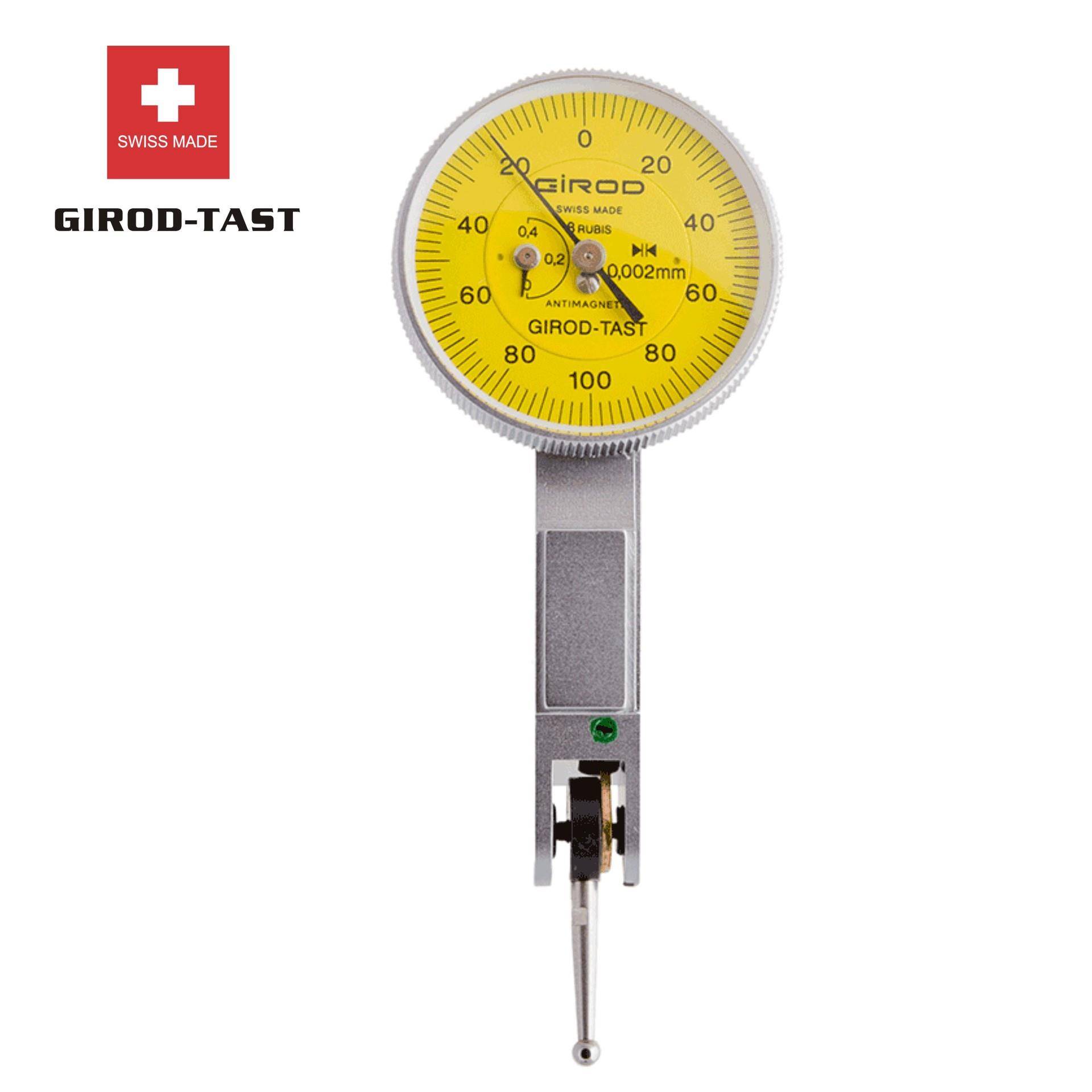 瑞士基诺GIROD 进口杠杆千分表 精度2μm 量程0.5 GT2253 GT2453