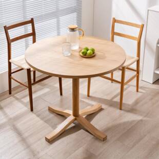 中式简约圆餐桌家用餐厅实木小圆桌 会议室洽谈休闲桌子帕斯特桌