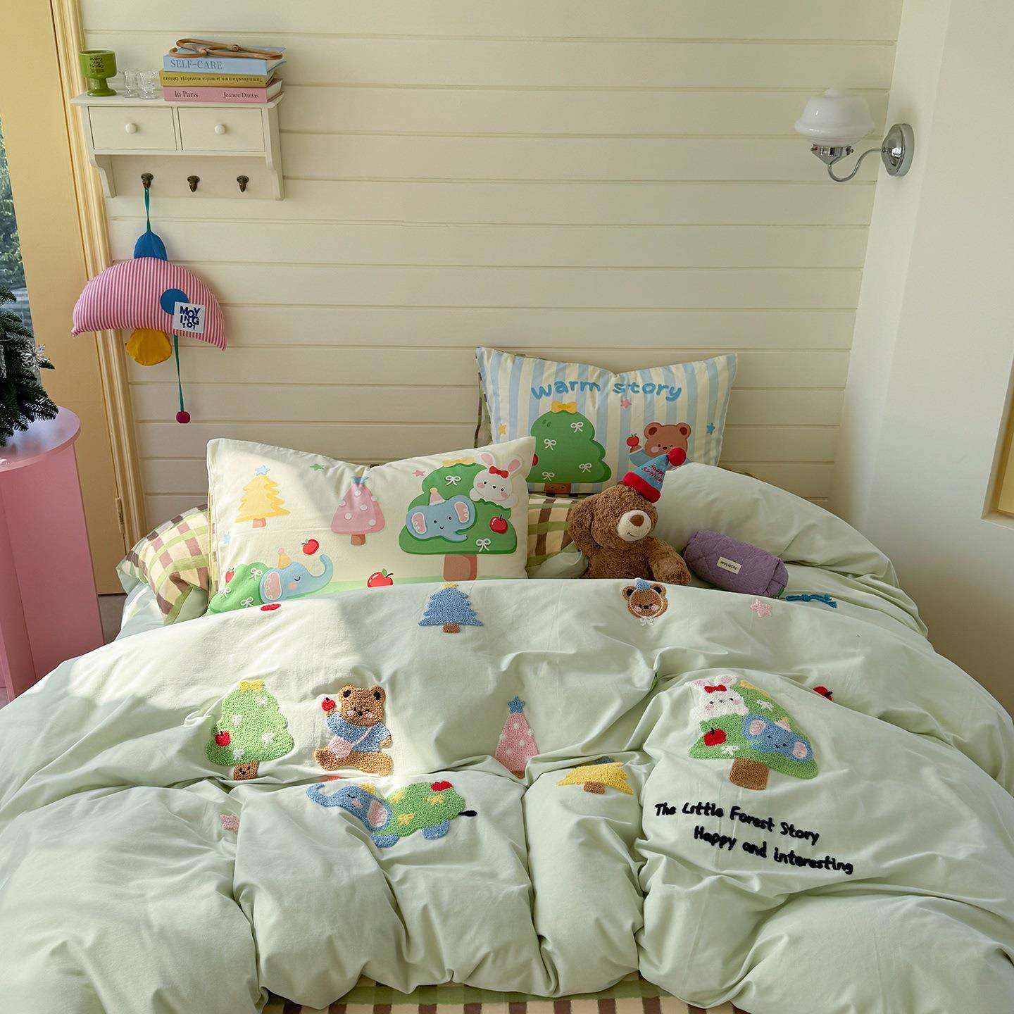 2025新款全棉秋冬磨毛毛巾绣四件套 1.8m床单款四件套 熊兔乐园,电子元器件市场,其它元器件,淘宝优惠券,粉丝福利购,淘宝优惠卷