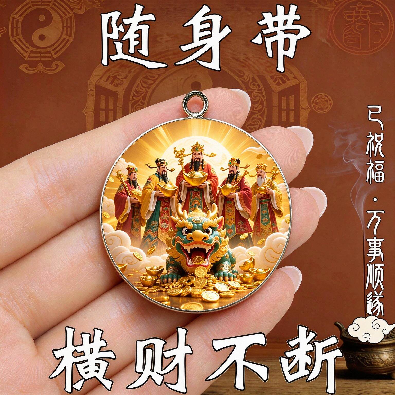 财运亨通【随身带】顺财招运进财贵人挂件顺利男女钥匙扣挂饰送长