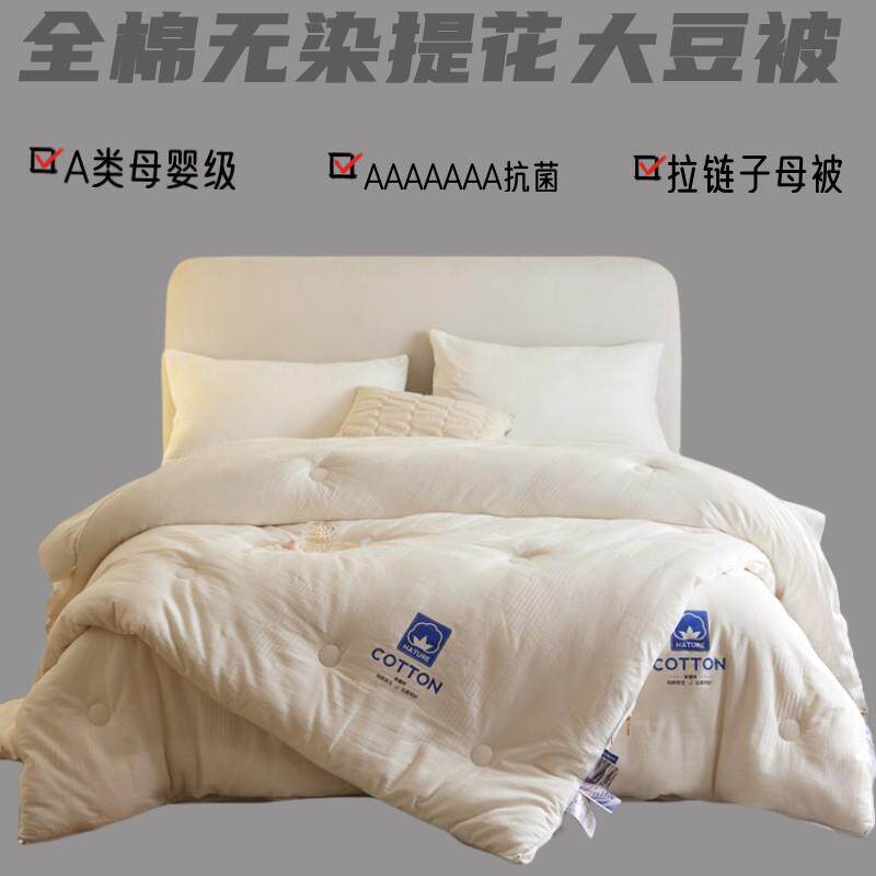 a类母婴全棉无染立体提花大豆被芯春秋被加厚保暖二合一子母冬被