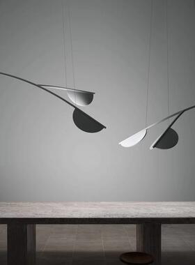 轻奢意大利餐厅岛台吊灯餐桌灯叶子长条客厅茶室设计师创意L