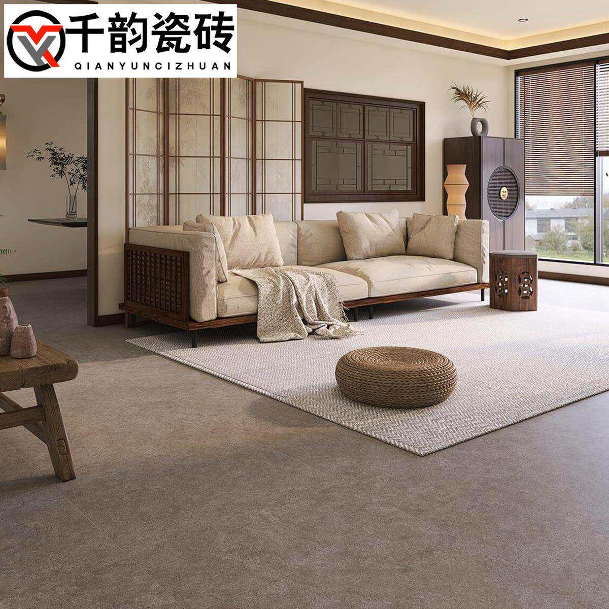 微哑质感800x800复古莱姆石瓷砖古堡地砖极简风客餐厅卧室地板砖