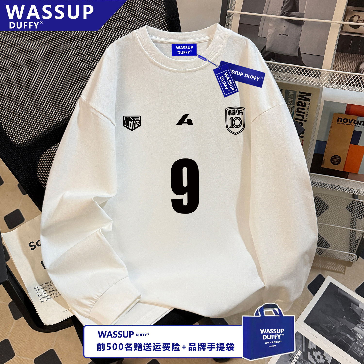 WASSUP春秋季男女款潮流上衣长袖