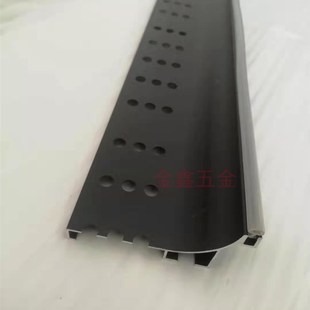 整体橱柜柜门铝合金L型带透气孔免拉手哑黑3米/支