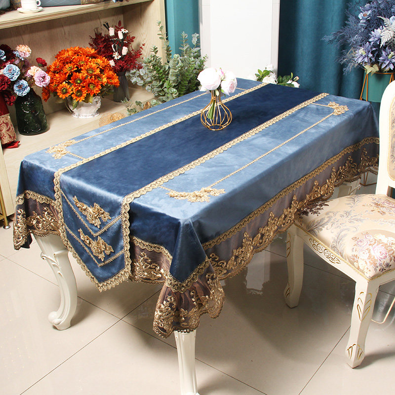 餐桌布欧式蕾丝荷兰绒桌旗长桌茶几垫奢华家用高档高级感台布盖巾,居家布艺,桌布,淘宝优惠券,粉丝福利购,淘宝优惠卷