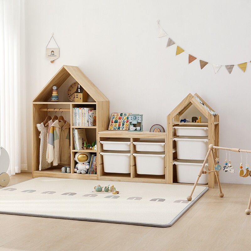 儿童房衣柜卧室家用女孩衣服环保小宝宝衣柜柜柜实木置物收纳儿童