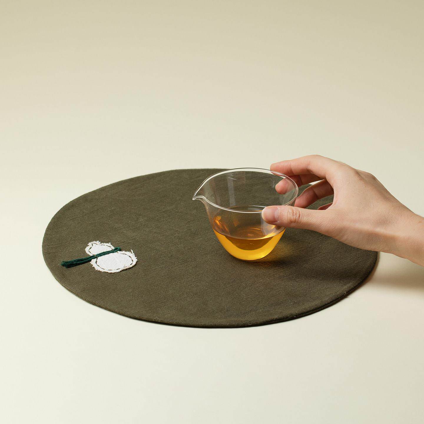 繁野布艺圆形茶席葫泡芦配饰FYmajK禅意茶道配件席茶圆形茶干泡席