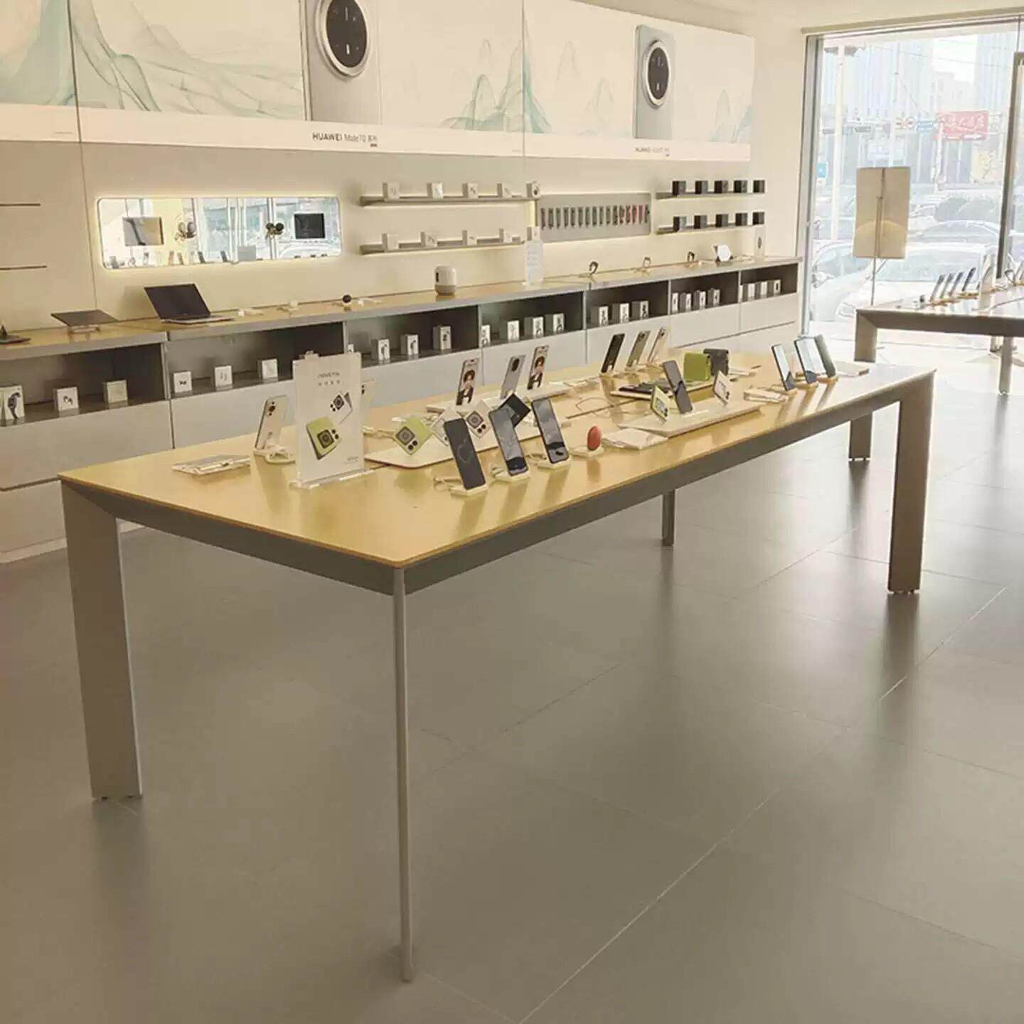 /3.6手体验台展示产品展会陈桌列平机板电脑靠墙柜边手机展示柜台