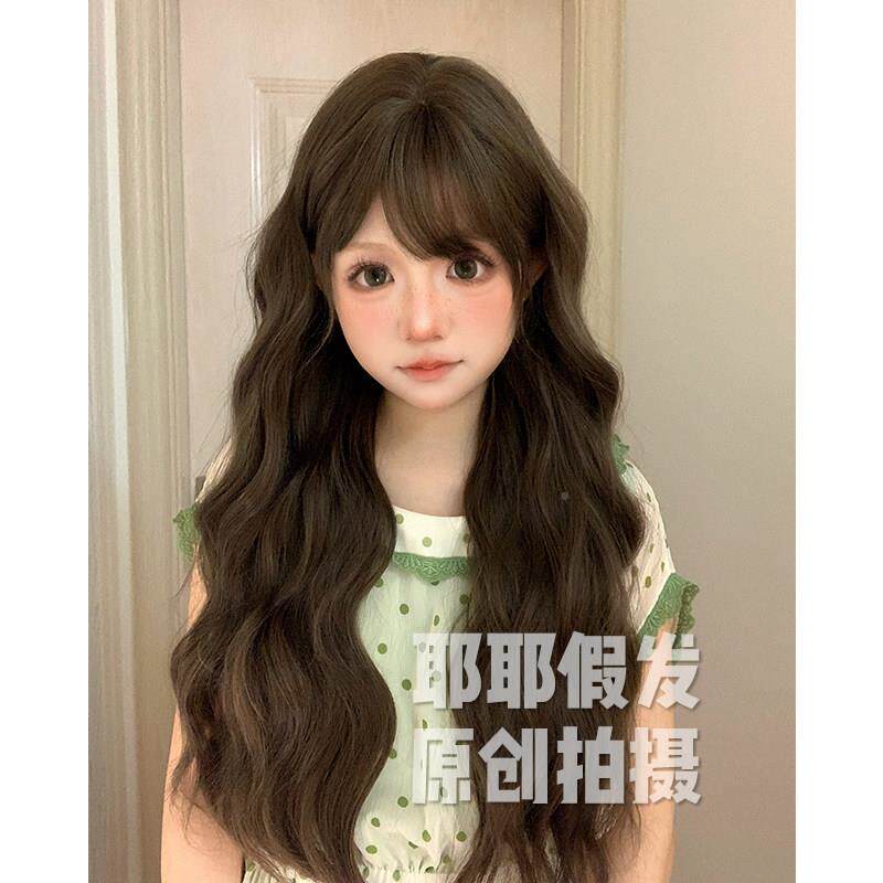 IHU耶耶假发卷女长发真l浏olita逼空气海假发全头套式假发
