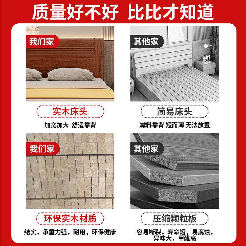 厚新中.式实木床1.8m双人床家用主卧1.单5米储物人床经济002型12