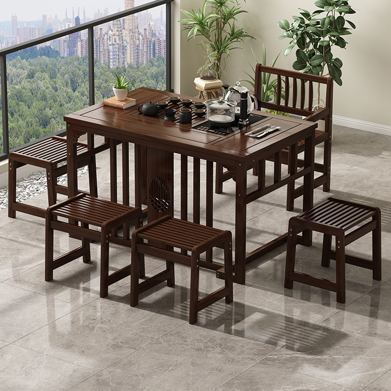 茶桌椅组合客厅家用阳台实木茶几茶具套装一体桌子中式办公室茶台