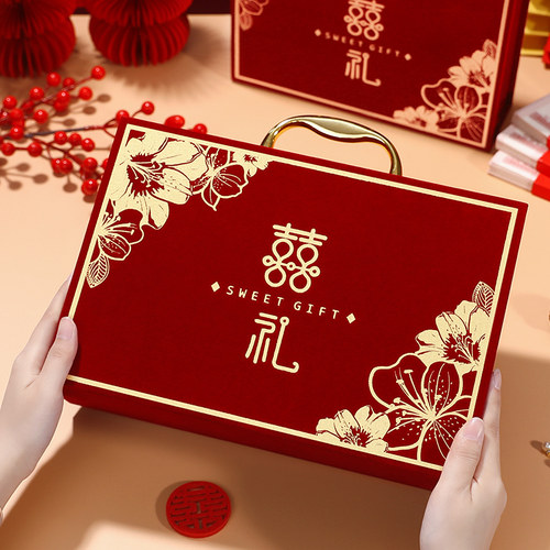 彩礼钱盒子订婚彩礼三金盒子20万现金彩礼盒结婚聘金礼金盒高档