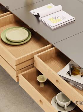 古实客木餐柜不锈钢四柜HHS厅沙发边边柜多功能斗柜收纳柜斗床麦