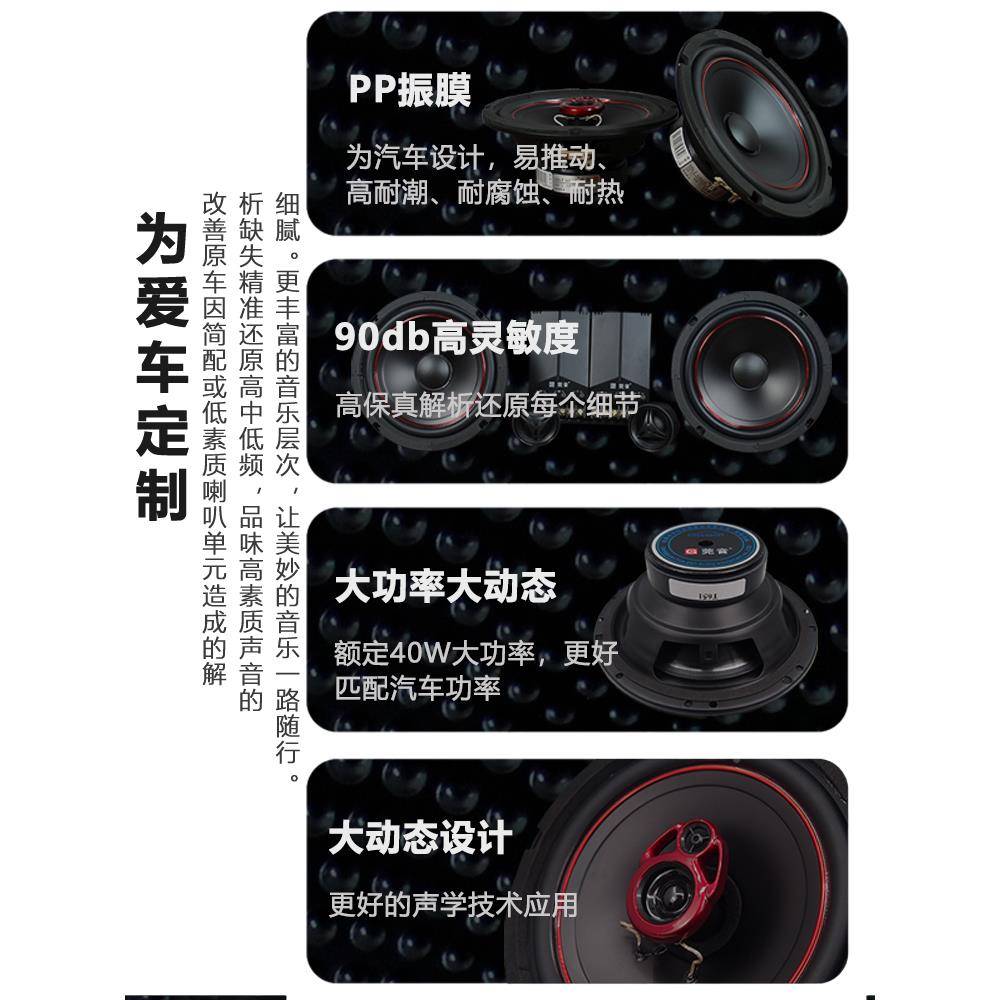 莞音6.5汽载车喇叭汽车音响CAD653改装套装车喇寸6.5叭寸套装中低