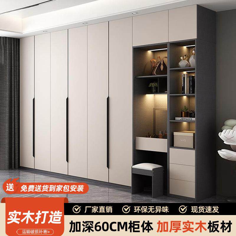 全实木柜家用衣卧室推B7nW7Sec拉门租出房用简纳易儿童收大衣橱