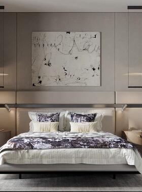 法式轻奢紫色HAQ别床品套件样板间端陈高软装用床上抱枕墅床列旗