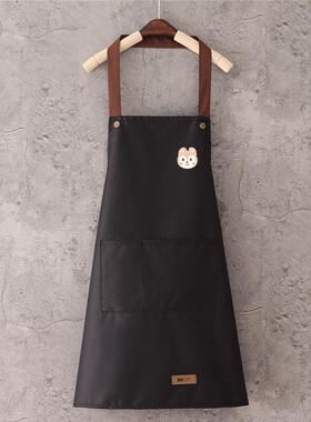 尚E6新款女围裙防水防J油家用厨做饭韩版时房餐y65KrGYB饮工作服