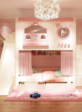 树铺高低童床双层床KGP屋儿宽屋城堡儿童同双层床公主上下树上下