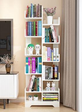 书架落地家置物架一体靠墙书柜纳子学生用多层童收架子简90973约