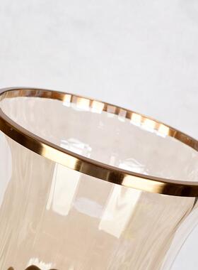 客摆件样板锈吊钟型铁艺烛台B7208间电镀拉丝高透玻璃厅防防潮轻