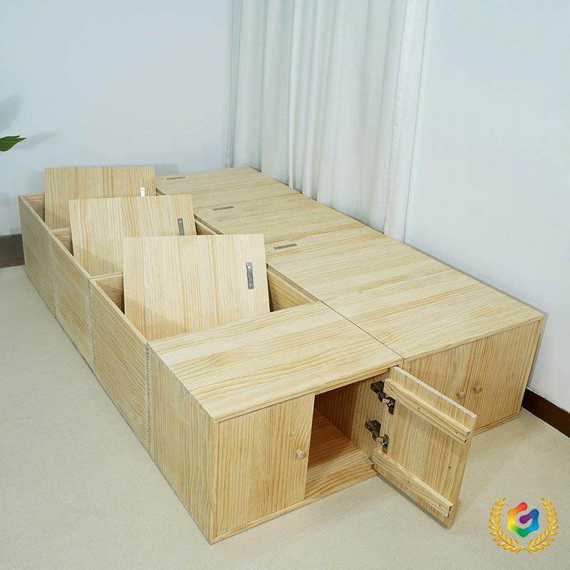 ⇓榻榻米985木箱实小木床飘地窗台户型接拼床加宽储物箱组合木箱定