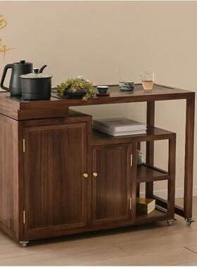 新中可旋转椅茶桌小茶车柜乌金木实木可移泡茶台动阳式IYS台家用