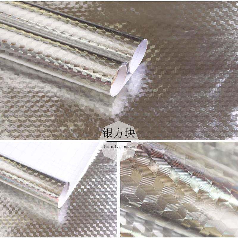 厨房防油贴纸高64708温防水PVC厂加厚自耐粘墙贴贴橱柜纸墙纸铝箔