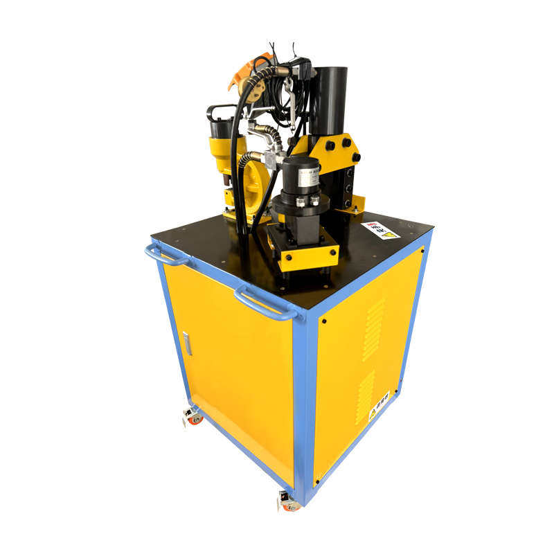 液压角钢加工三合一3-6号机折弯机切断机切电动倒角角铁冲孔圆弧