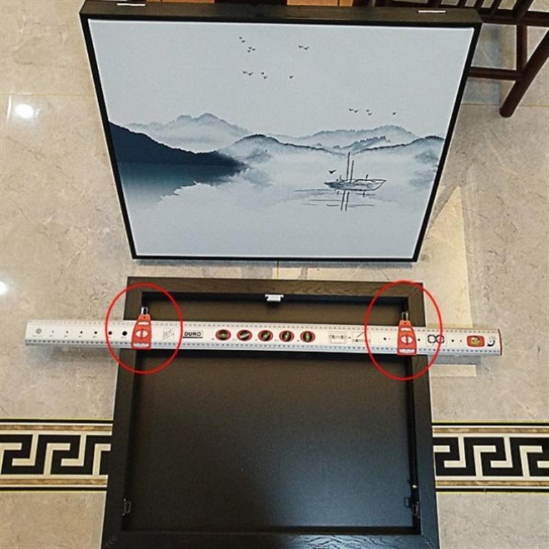 挂画工具多功能水平尺木工卫生间镜子画框吊柜浴室挂尺定位神器