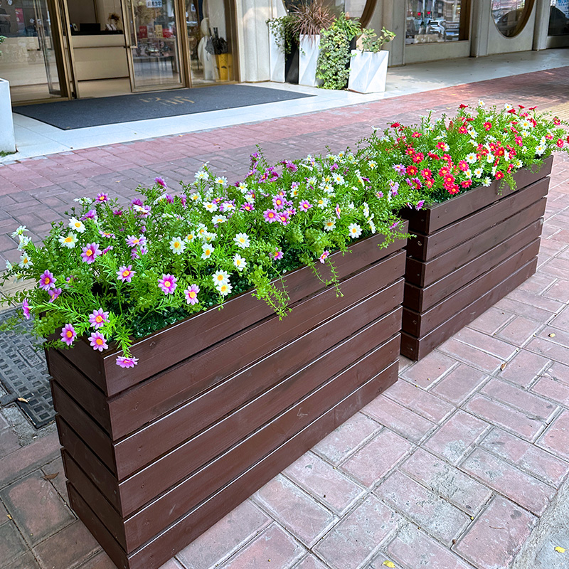 wo+仿真绣球太阳花绿植混搭花箱花槽装饰花商场餐厅室外落地摆放