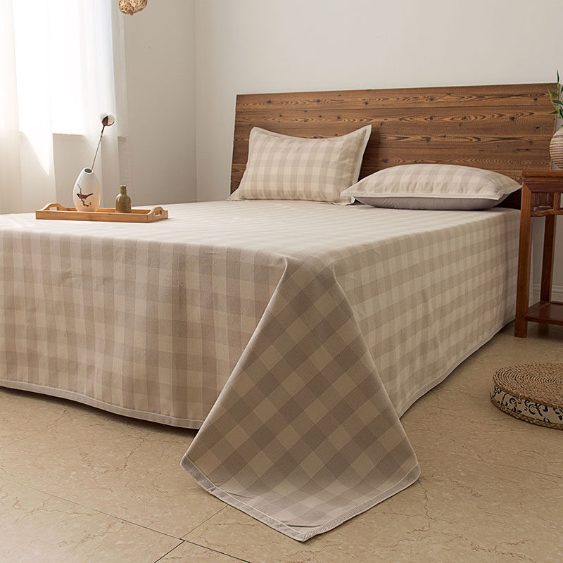 亚麻凉席1.5/1.8m床夏季可折叠席子三件套床单枕套单人双人空调席