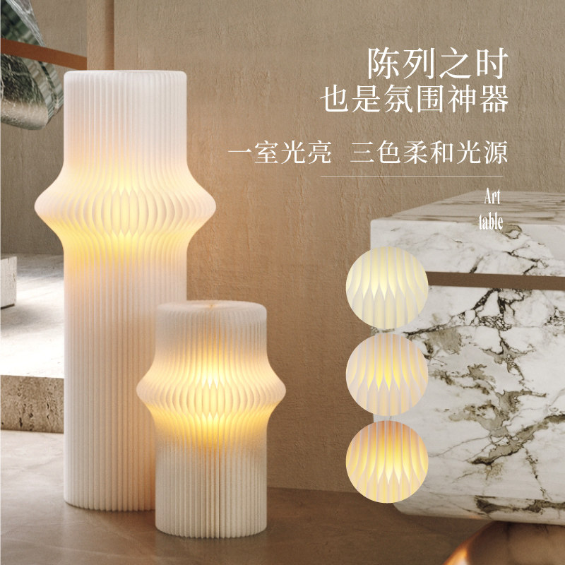 十八纸圆柱展示柜架子灯光展示货架商场展会置物摆件展示陈列展架