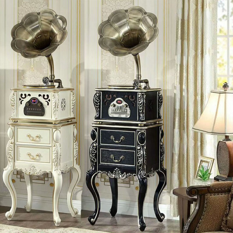 黑胶唱片机留声机复古客厅欧式老式家用大喇叭唱片机电唱机多功能