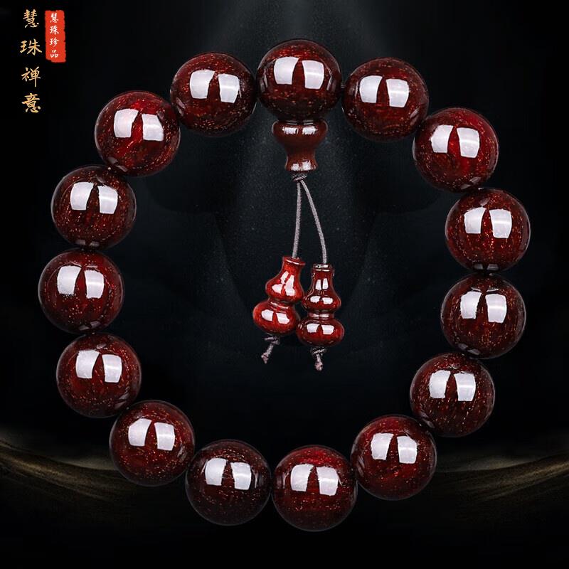 正宗老料金星小叶紫檀手串佛珠文玩印度老料手珠项链紫檀木男女款