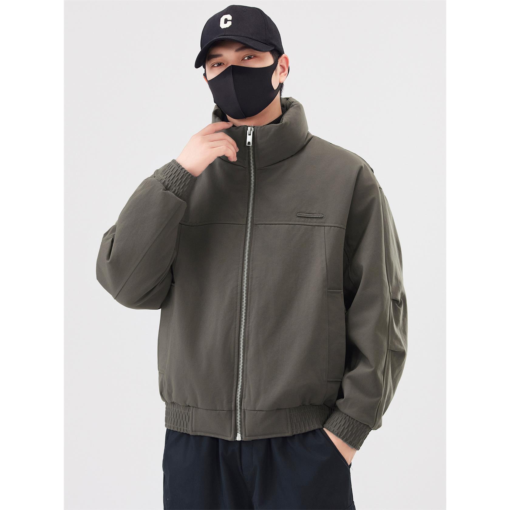 工装加厚羽绒服男士冬季新款高充绒量防寒防风立领外套底特律夹克