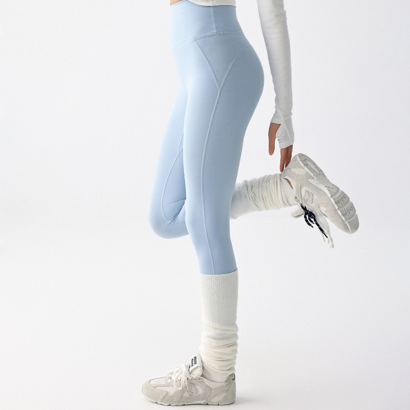 瑜伽裤女蓝色蜜桃提臀紧
