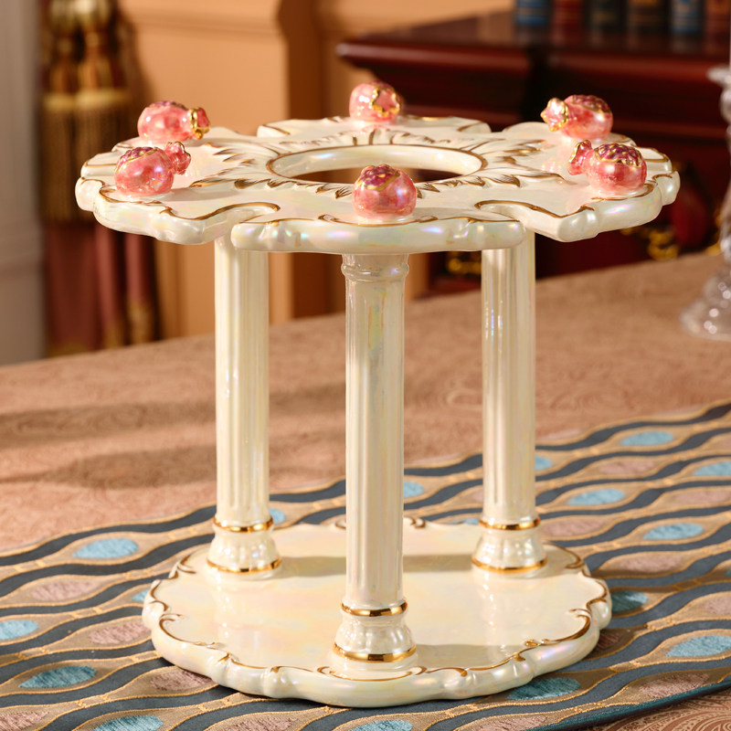 欧式酒柜装饰品客厅创意葡萄家居红酒架奢华乔迁摆件陶瓷礼品新居