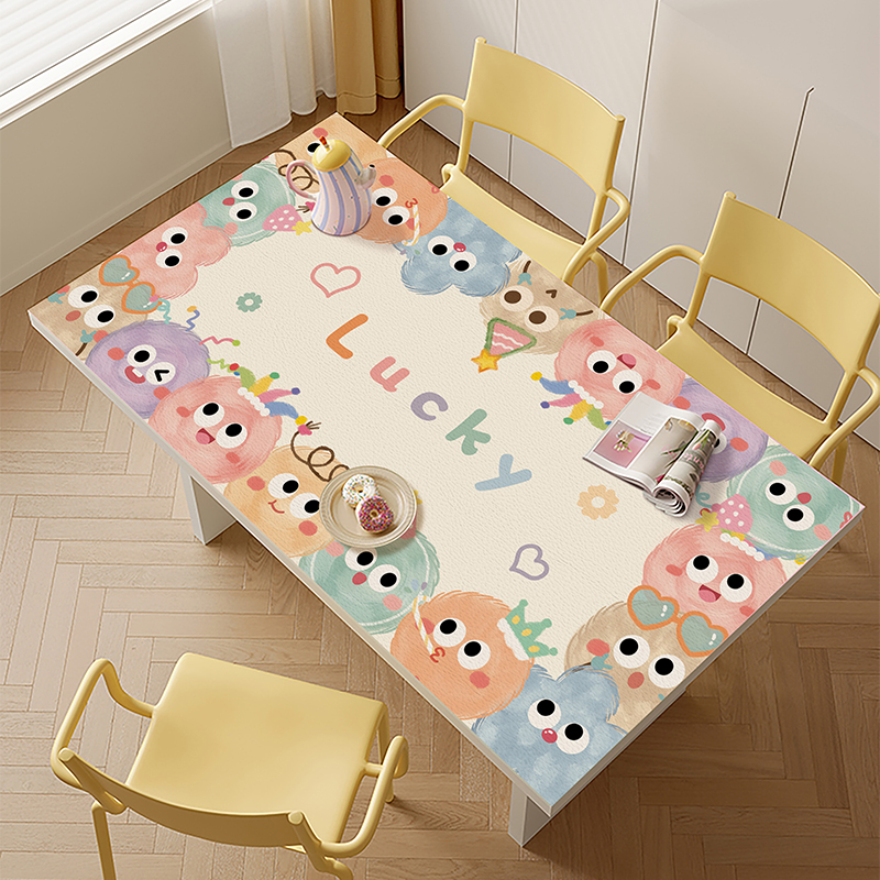 卡通桌布餐桌垫防油防水免洗长方形书桌垫防烫茶几垫桌面保护垫子
