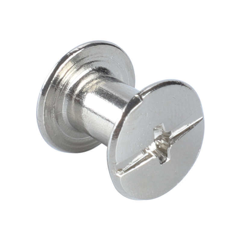 碳钢铁镀镍M4对锁子螺丝帐母对接扣螺丝子铆钉本子铆钉母母