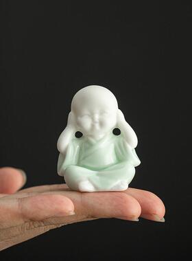 迷你白瓷小和尚多肉盆栽园艺花盆装饰可爱小沙弥热卖宠摆件配件花