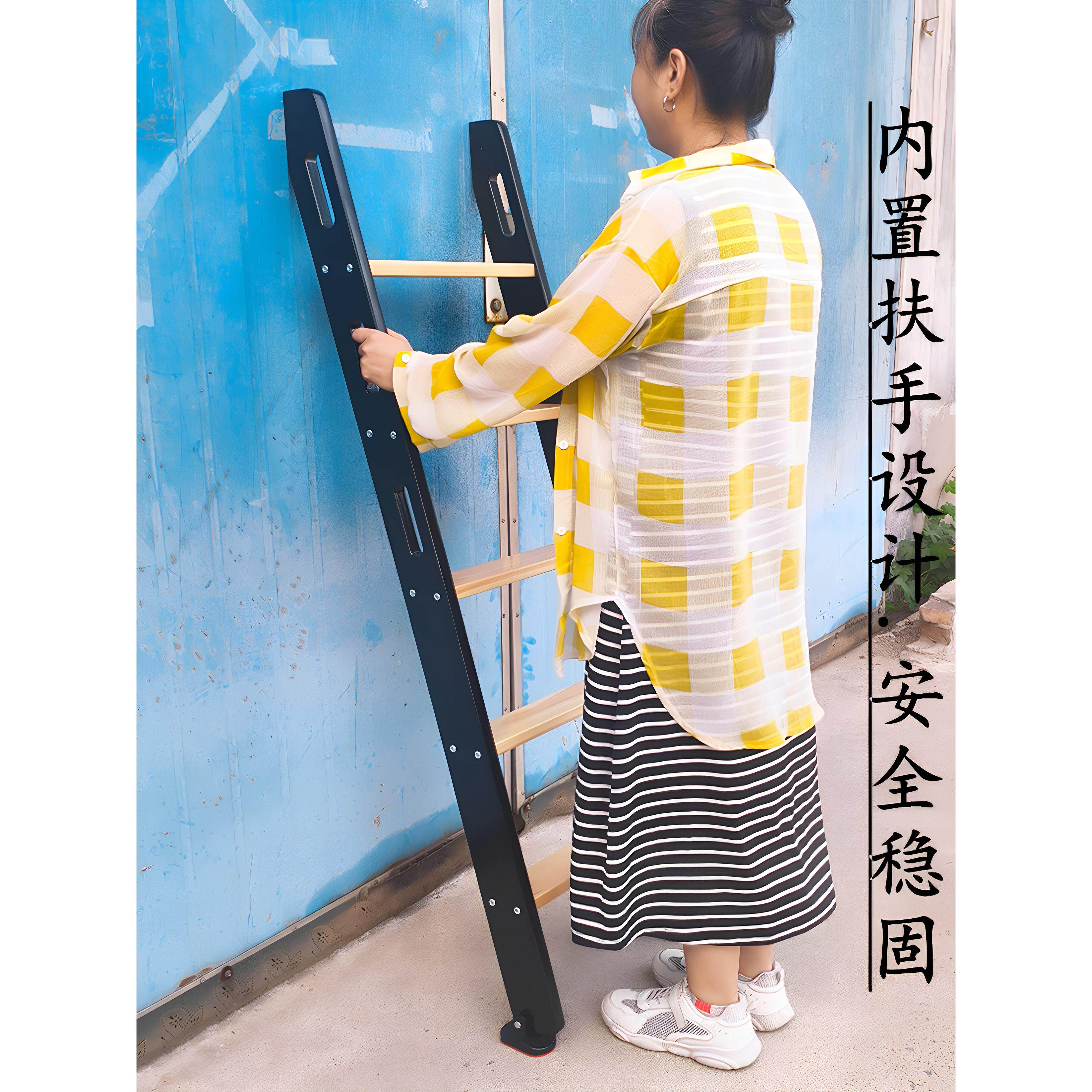 家用木质直梯阁楼楼实梯带扶手榫DGR卯爬梯单卖室阁内实楼木质小