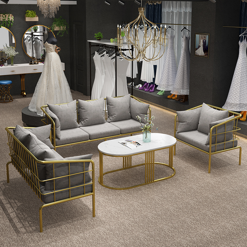 会客沙发茶几组合办公室接待洽谈卡座休息区小户型客厅简约软沙发