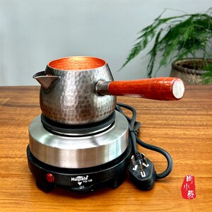 周小毅罐罐茶手工锤目纹工艺加厚纯紫铜纯铜煮茶罐公道杯煮茶炉具