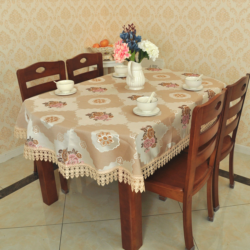 伸缩折叠椭圆形餐桌布布客厅家用欧式简约台布长桌布艺椭圆半圆形