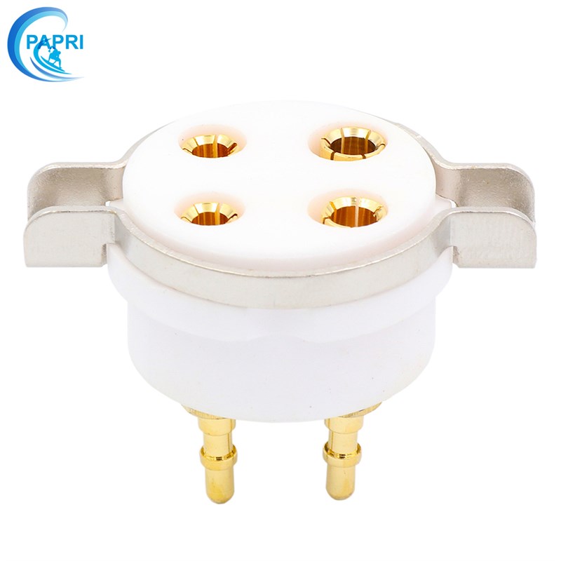 GZC4-T-G 4脚95精钢陶瓷镀金铜脚电子管座插座适用于300B 2A3 811