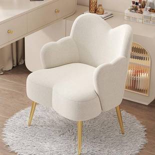 化妆椅子靠背女生主卧室轻奢高级时尚简约网红美甲顾客梳妆台凳子