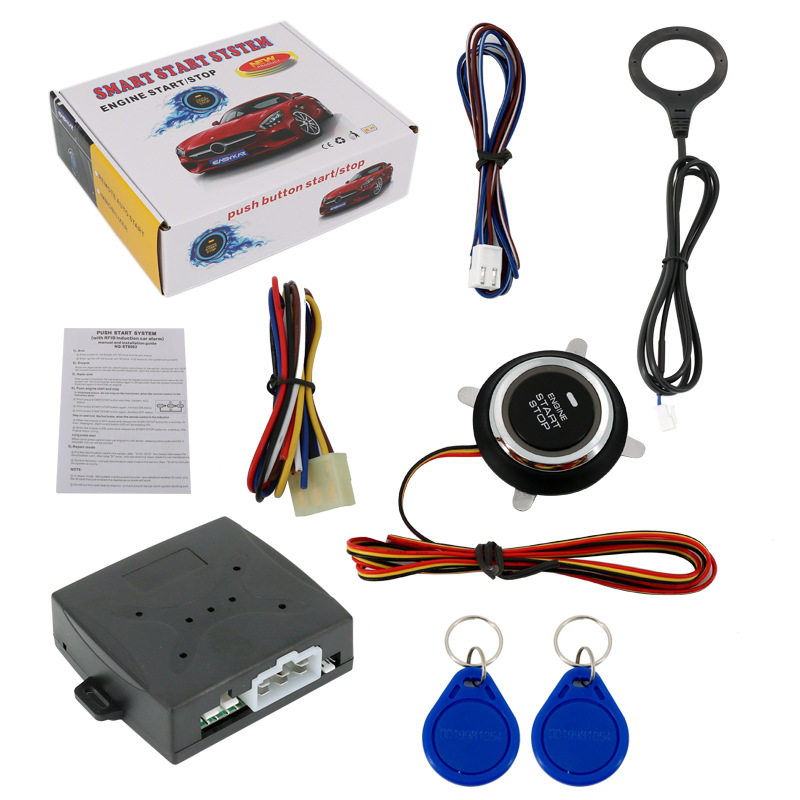 能骐跨境12V汽车一键启动 汽车暗锁防盗智能引擎点火开关改装系统