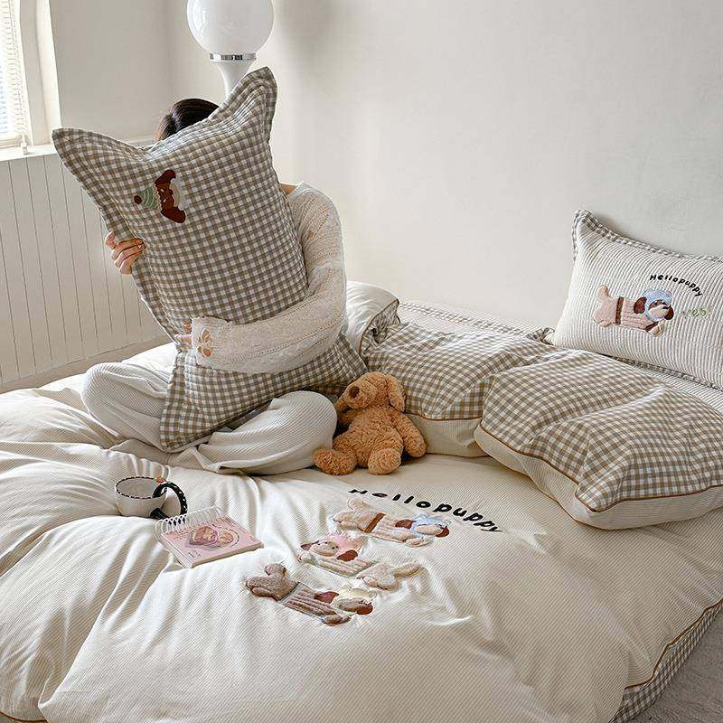 xili通绣双刺面全床盖三件套棉被套四件卡套夹棉绗缝床单正反两用,床上用品,床单,淘宝优惠券,粉丝福利购,淘宝优惠卷