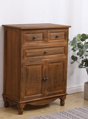 OQ5M头床柜置架纯实木免安装厅客矮小柜物F76MMHM5子储物柜卧室餐